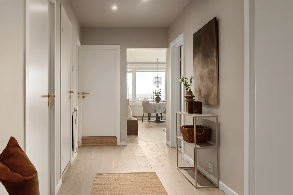 Completed Marienlyst entrance with new flooring, doors and storage